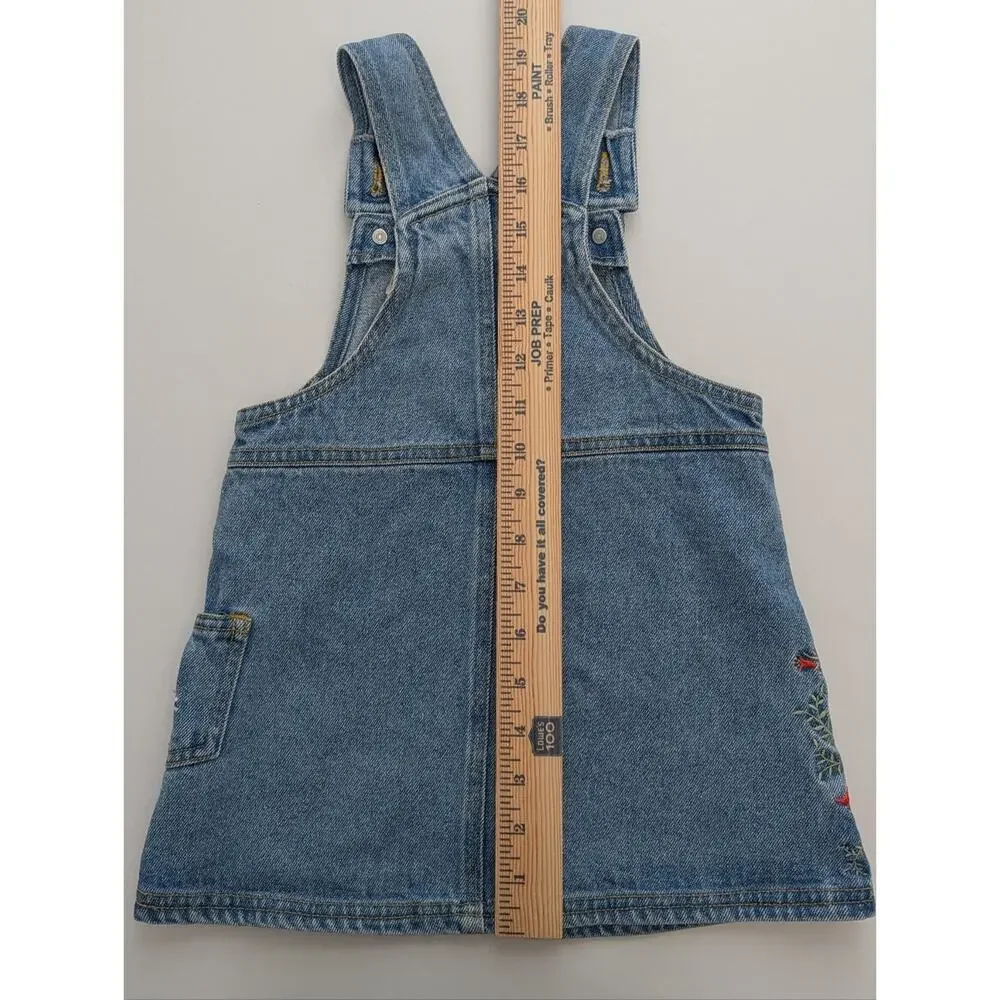 Mickey Mouse & Co. Minnie Mouse Cotton Denim Overall Dress Small 4 Y2k Floral